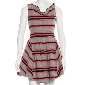 THAKOON Wool-Blend Mini Dress - GREY & CORAL